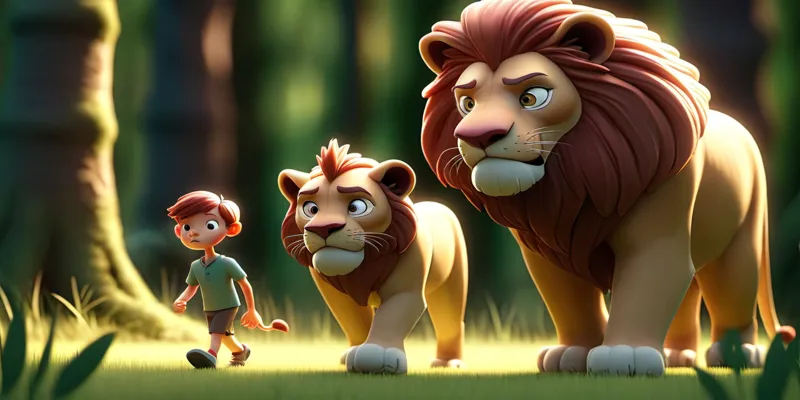 Father, Son, and the Magical Lion Leon's Journey - 3