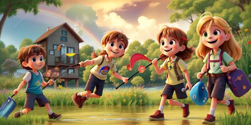 The Brave Rainbow Hunters A Fishing Adventure Turns Magical